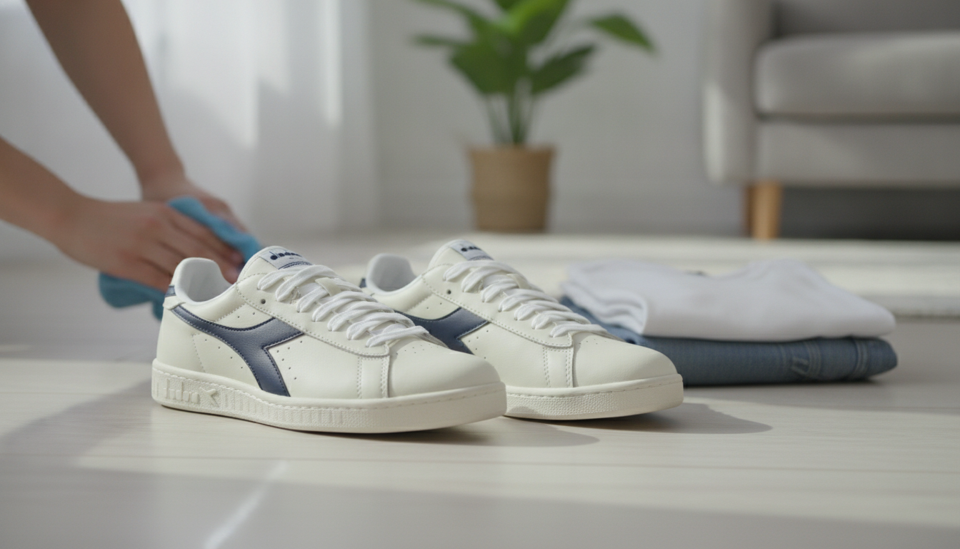 Diadora Men’s Faux Leather Sneakers: Easy-Care Style