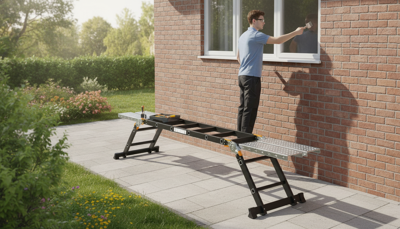 Folding Ladder + Scaffold Boards: Safe, Flexible Platform